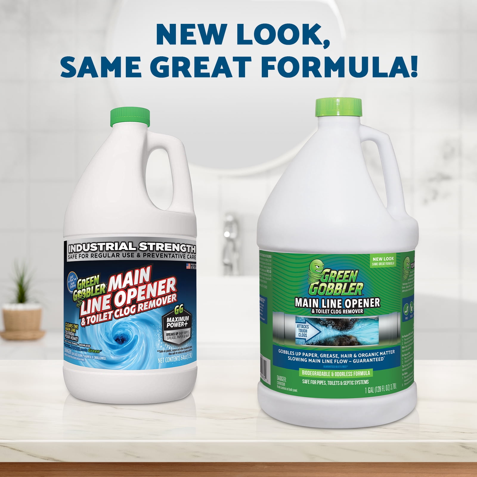 Green Gobbler Main Line Drain Opener and Clog Remover Liquid - 1 Gallon