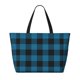 thumbnail image 2 of Fotbe Blue Black Plaid Bolsa de Viaje para Playa - Resistente al Agua, Bolsa Tote de Gran Capacidad y Ligera con 7 Bolsillos para Mujeres y Hombres, 2 of 7
