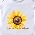 thumbnail image 3 of LIIPEE Girls Boys Onesie Summer Cartoon Sunflower Printed Round Neck Short Sleeve Bodysuit Toddler Lovely Beach Bodysuit,White,6-12 Months, 3 of 3