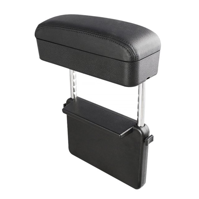 facefd Car Armrest Box Adjustable Rest Pad Auto Center Console Lift Sundries Storage Organizer, Gray Black black line