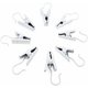 thumbnail image 1 of 100 clips de cortina de acero inoxidable blancos para decoración del hogar, fotografías, artes y manualidades y actividades en interiores y exteriores, 1 of 5