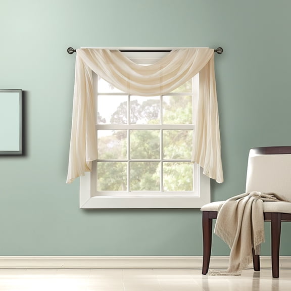 Gracie Mills Gayle Lightweight Crushed Sheer Window Scarf - GRACE-9599