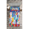 thumbnail image 3 of Ambesonne Art Quilted Bedspread Set 2 Pcs, Colorful Abstract Painting, Twin Size, Multicolor, 3 of 3