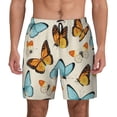 thumbnail image 3 of Uemuo Butterflies Pattern Mens Swim Trunks Quick Dry Board Shorts with Mesh Lining, Stretch Beach Shorts Quick Dry No-Chafing Board Shorts-Small, 3 of 9