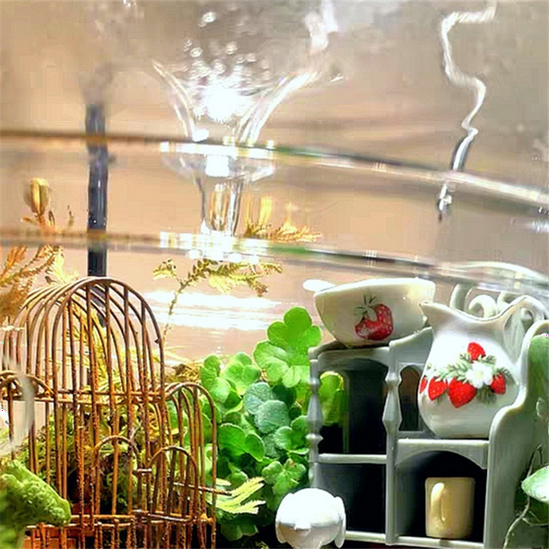 Micro-Landscape Glass Terrarium with Dew Collection Cover, Bonsai