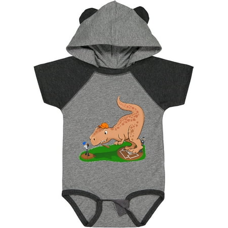 

Inktastic T Rex Up to Bat- Dinosaur Playing Baseball Gift Baby Boy or Baby Girl Bodysuit