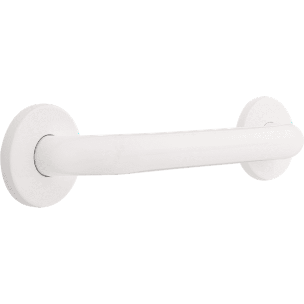 11/4 in. x 12 in. Concealed Screw Grab Bar in White