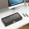 thumbnail image 4 of 15.7*7.5*2 Ebony Color Rectangular Vintage Knife Display Case Organizer Rectangular for Cool Knives, 4 of 19