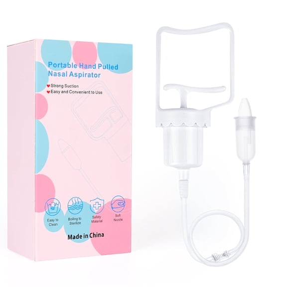 Molukcy Reusable Manual Infant Nasal Aspirator for Cold and Nasal Congestion, Pink, 1 Piece