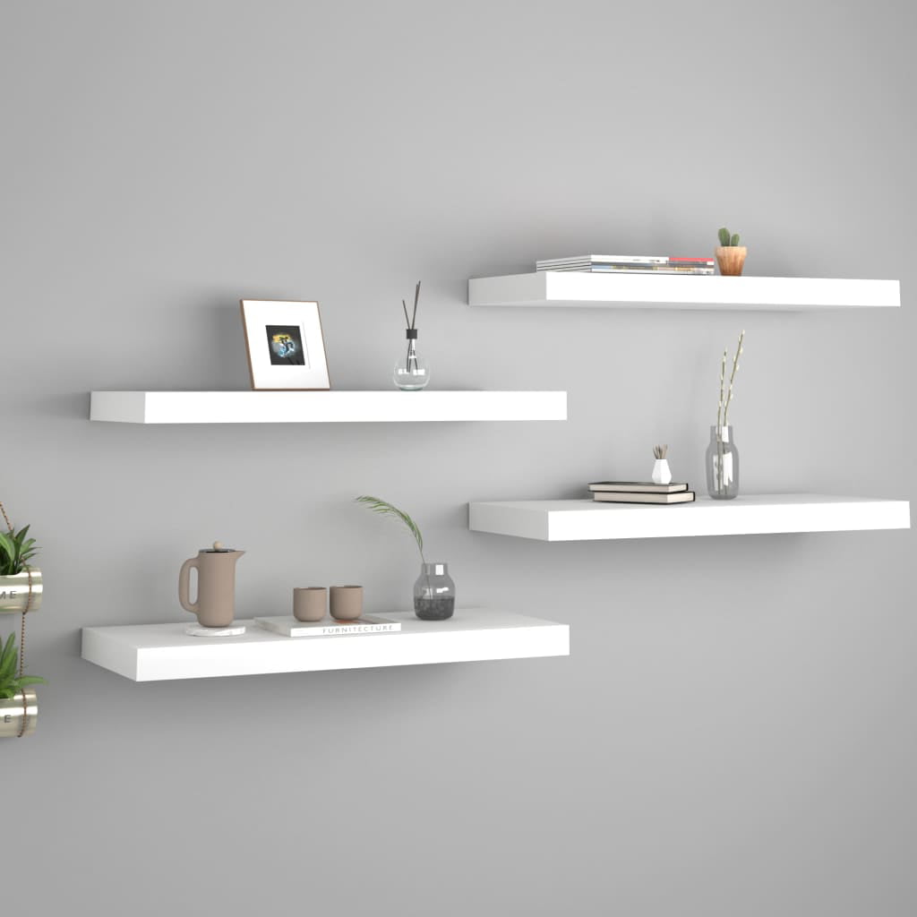 New White Floating Wall Shelf Display Storage Shelf with Drawer 19"/31.5"