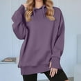 thumbnail image 2 of Enjoytime Women's Casual Hoodies Solid Color Long Sleeve Pullover Tops Fall Loose Crewneck Sweatshirt, 2 of 7