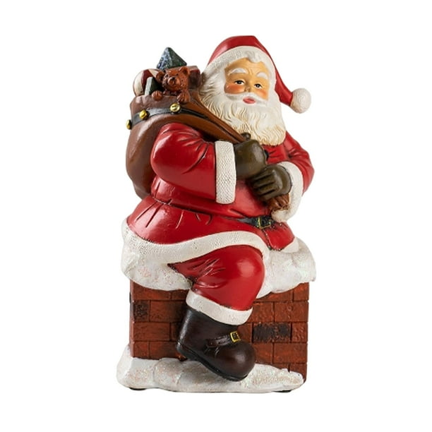 Figura miniatura de Papá Noel, estatua de Papá Noel, adorable regalo navideño hecho a mano. rojo