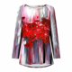 thumbnail image 4 of ICHUANYI Liquidación Mujeres Clásico Flores Impreso Tops Sueltos Manga Larga Camisetas Cuello Redondo Blusa ICHUANYI WER202308230030, 4 of 5