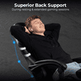 thumbnail image 5 of NEO CHAIR Video Gaming Chair with Footrest High Back Ergonomic Comfortable Office Computer Desk with Lumbar Support Height Adjustable with PU Leather Recliner for Adults Women Men (Black), 5 of 7