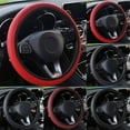 thumbnail image 3 of Stylish Car Vehicle Faux Leather Anti-Slip Steering Wheel Wrap Cover Protector, 3 of 10