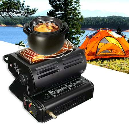 1300W 180 °Angle Heat Adjustable Folding Portable Outdoor Safe Geramic Flueless Butane Stove Burner Barbecue Gas Heater Adjust Camping Tent Hiking Grill Safety Shut-off