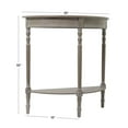 thumbnail image 4 of DecMode Half-Round Shape, Solid Pine Wood, Classic and Traditional Console Table, 32"W x 12"L x 32"H, Light Brown with Whitewash/Neutral Finish, 4 of 12