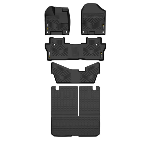 Floor Mats Trunk Liners TPE Fit For 2016-2022 Honda Pilot Cargo Liners Backrest Mats
