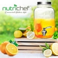 thumbnail image 7 of NutriChef 1-Gallon Glass Beverage Dispenser - Mason Jar Style Drink Container Jug w/ Stainless Steel Spigot & Plastic Ice Infuser, Wide Mouth Easy Filling, 100% Leak-proof Lid, For Party or Daily Use, 7 of 7