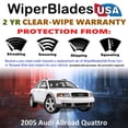 thumbnail image 2 of 2005 Audi Allroad Quattro Beam Wiper Blades Wipers w/2yr Warranty (Set of 3) w/Rear Wiper, 2 of 5