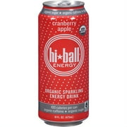 Hi-Ball Energy Cranberry Apple Organic Sparkling Energy Drink, 16 fl oz, (Pack of 12)
