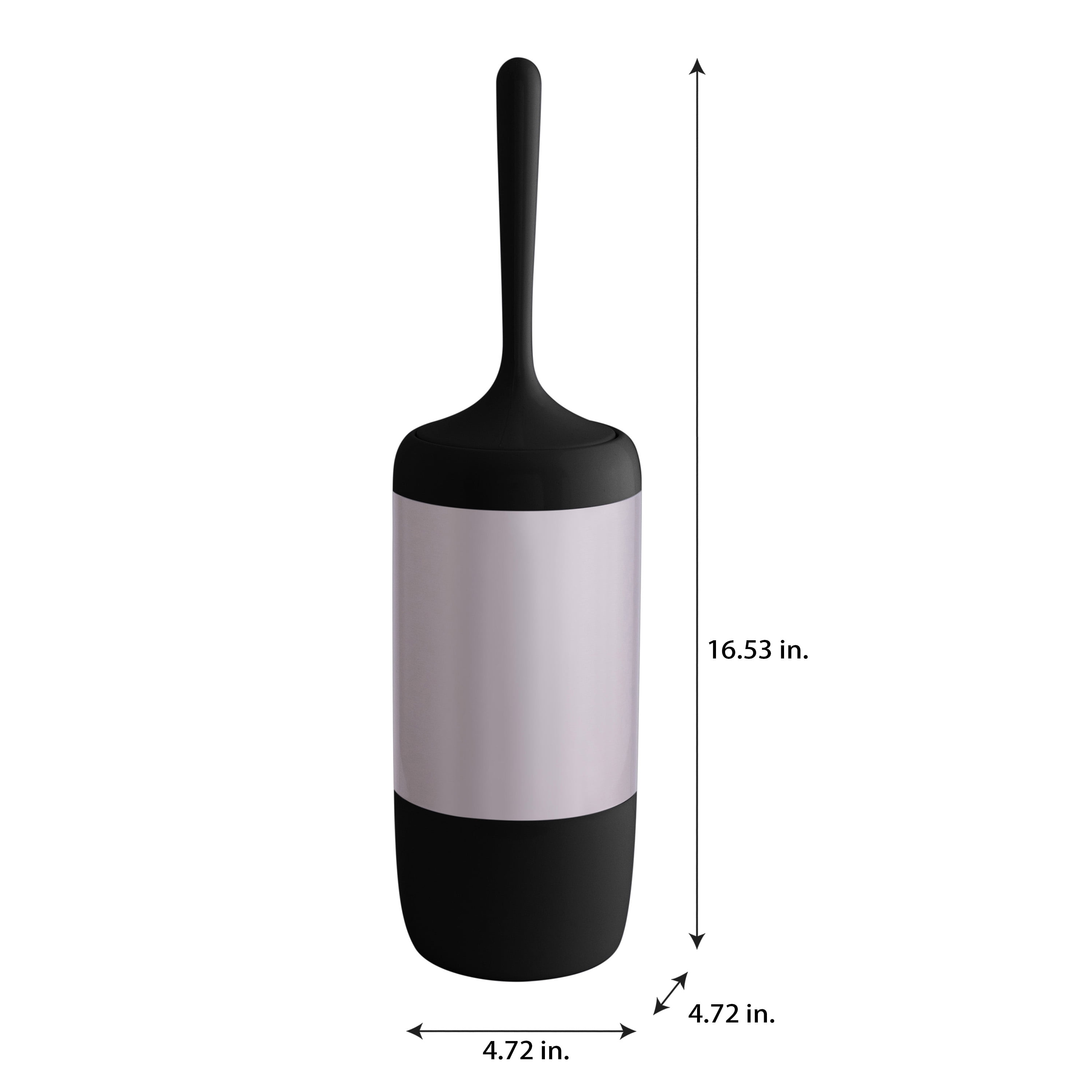 Bath Bliss Toilet Brush and Holder with 2 Pack Replacement Brush heads in Black