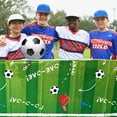 thumbnail image 5 of Soccer Party Decoration Disposable Tablecloths Durable Oil Proof Plastic Table Cover for Birthday Sports Events 2 Pack Green, 5 of 7