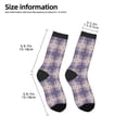 thumbnail image 2 of Sigee Purple Floral Gingham Check Plaid for Premium Children's Socks Unisex School Kids Boys Girls,Soft and Comfy Kids' Socks, 2 of 5