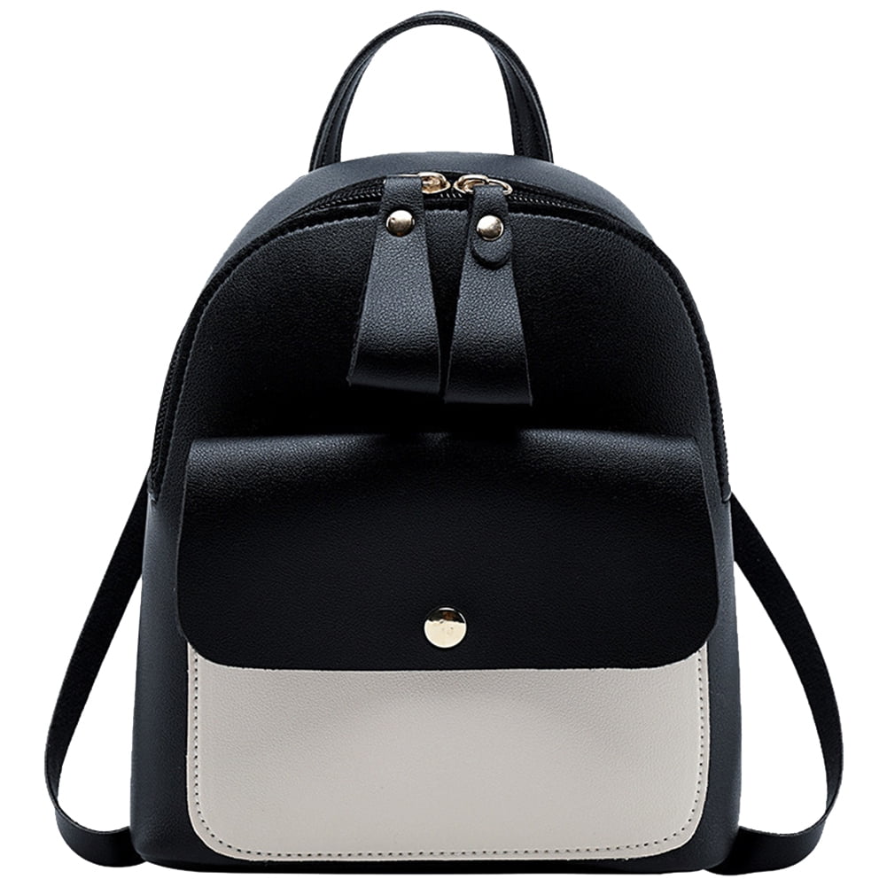 HD_ Casual Women Double Layer Color Block Mini Backpack Zipper School Crossbody HD_ Casual Women Double Layer Color Block Mini Backpack Zipper School Crossbody