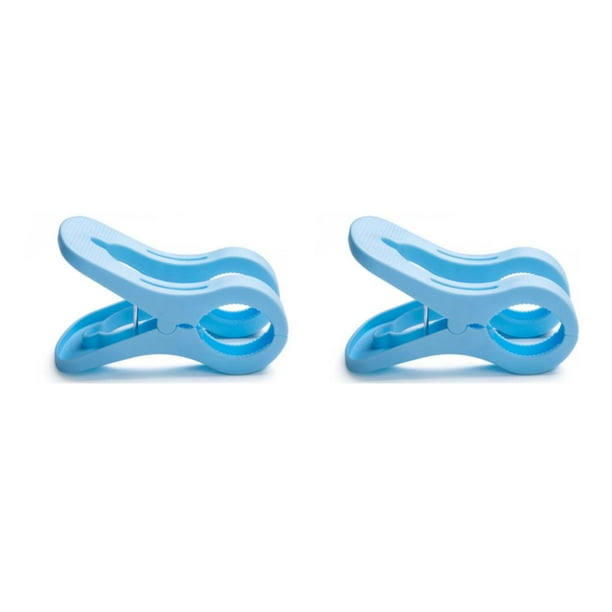 Toystoory Colcha grande a prueba de viento, Clip para ropa, pinza para ropa, pinzas colgantes para el hogar, para sábanas, playa, hogar, Azul 2piezas