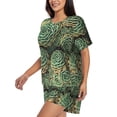 thumbnail image 2 of Naloa Succulents Women's Short-Sleeved Pajama Set, Loungewear, Summer pajamas, Breathable Cozy - Large, 2 of 9