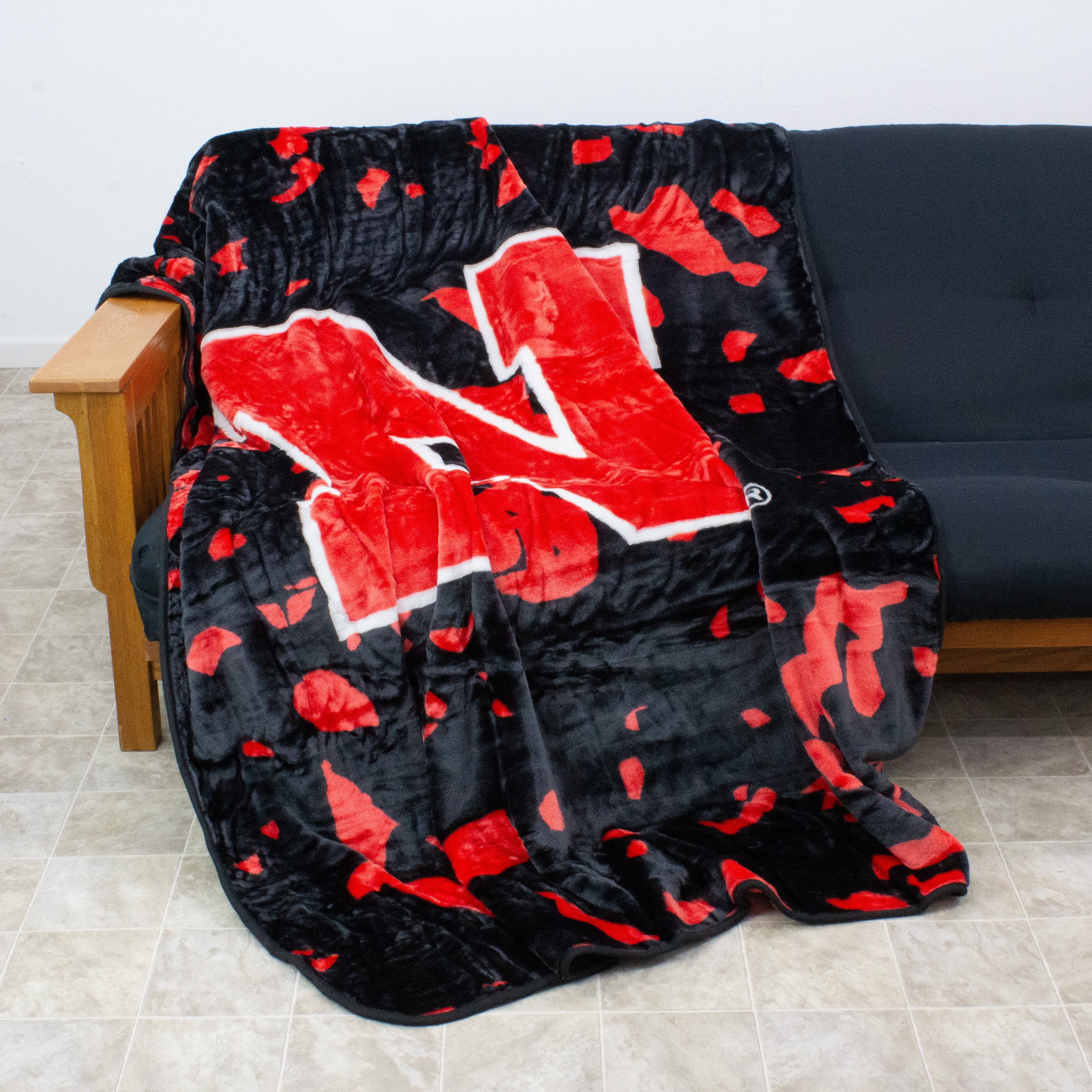 College Covers Nebraska Cornhuskers Huge Raschel Throw Blanket, Bedspread, 86" x 63"