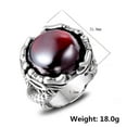 thumbnail image 2 of PAMTIER Men's Stainless Steel Cool Dragon Claw Red Gemstone Ring Vintage Cut Out Special Pattern Carved Vintage Gothic Biker Red Size 8, 2 of 6