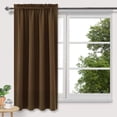 thumbnail image 2 of Bxaolu Blackout Curtains for Bedroom 63 Inch Length 2 Panels Set, Solid Thermal Insulated Energy Saving Rod Pocket Window Treatment Curtains Blackout Drapes, W38 x L63 Inch, Brown, 2 of 7