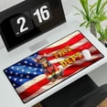 thumbnail image 3 of Firefighter Abyssinian Hero Rescue Fire Dept Fireman USA Flag Desk Mat Full Keyboard Mouse Pad Cat Lover Kitten Owner Gifts Large Mousepad - 02026, 3 of 5