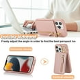 thumbnail image 3 of iPhone 13 pro Case with Card Holder for Women, iPhone 13 pro Phone Case Wallet with Credit Card with Ring Kickstand Zipper Shockproof Slim Stand Case for iPhone13pro - Rose Gold, 3 of 6