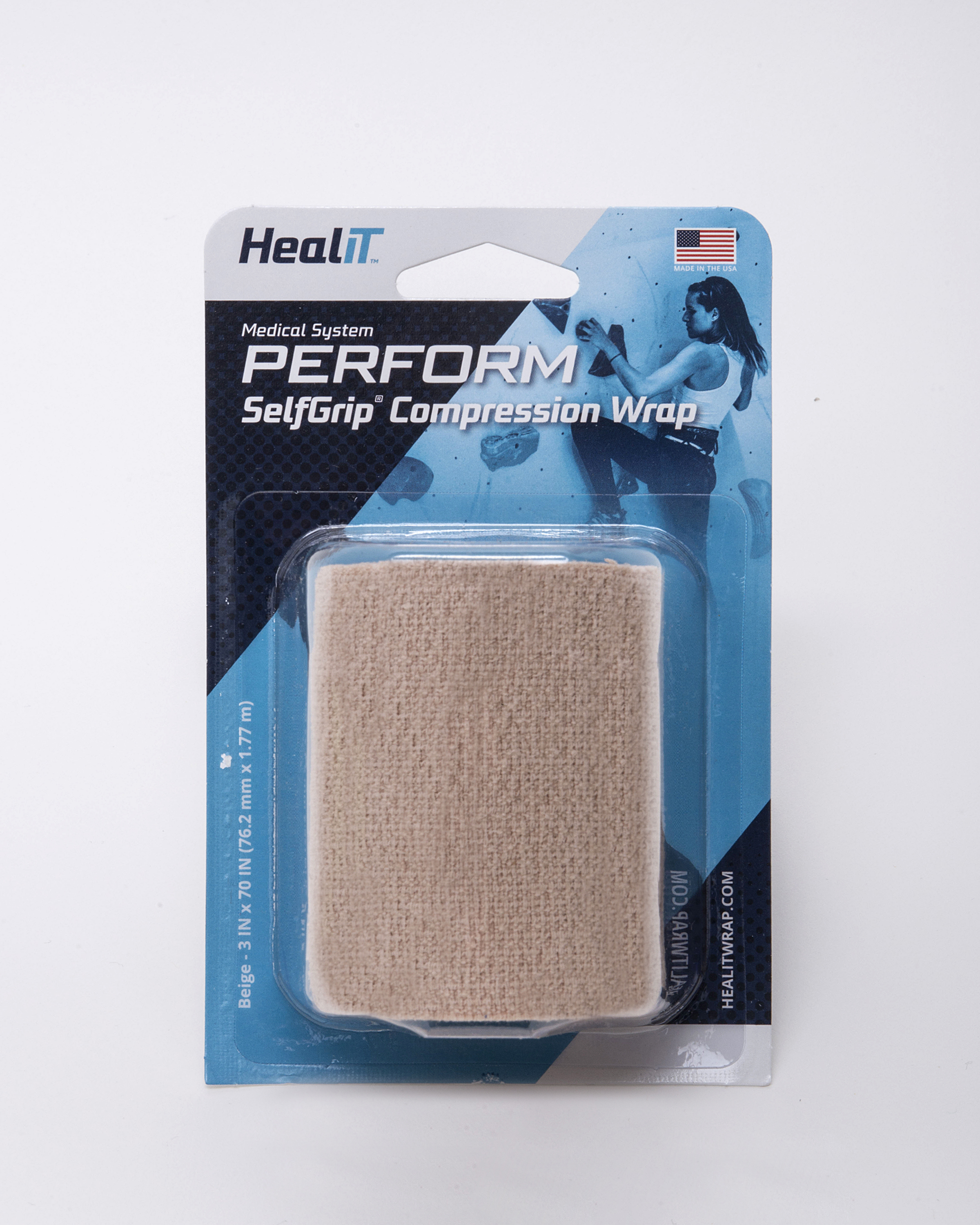 Healit Medical SelfGrip 3 Inch Beige Roll SelfAdhering Athletic Tape