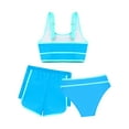 thumbnail image 2 of iEFiEL Kids Girls Solid Color Bikini Set Swimming Crop Top with Briefs Swimsuit Beach Swimwear,Sizes 5-16 Light Blue-A 10Y, 2 of 5