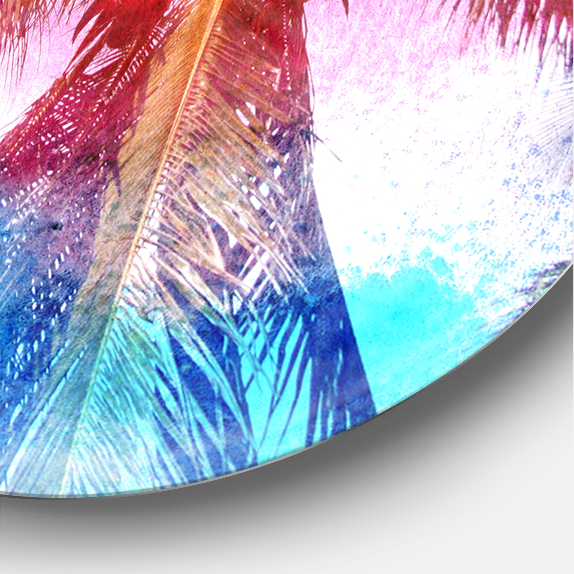 Designart 'Retro Palms Red Watercolor ' Modern wall clock