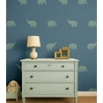 thumbnail image 2 of S4Sassy Elephant Print Wallpaper - Blue Wall Covering, 25" x 120" Self-Adhesive Vinyl Walls Paper, Wallwrap, Easy DIY Wall Covering For Kids Bedroom, Kids room wall decor, Playroom wallpaper, 2 of 9