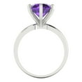 thumbnail image 4 of 3ct round cut purple natural amethyst 18k white gold Bridal Wedding Engagement Promise Anniversary Ring for Women size 9, 4 of 7