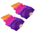 thumbnail image 2 of 1Pair Belly Dancing Silk Fans Veils Long Folding Fan 180x90cm Purple+Orange, 2 of 8