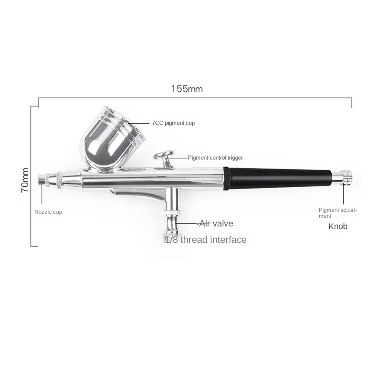 2X 0.3mm Double Action Airbrush Kit Air Brushes for Painting Electric Airbrush Set for Painting Models, Auto Graphics