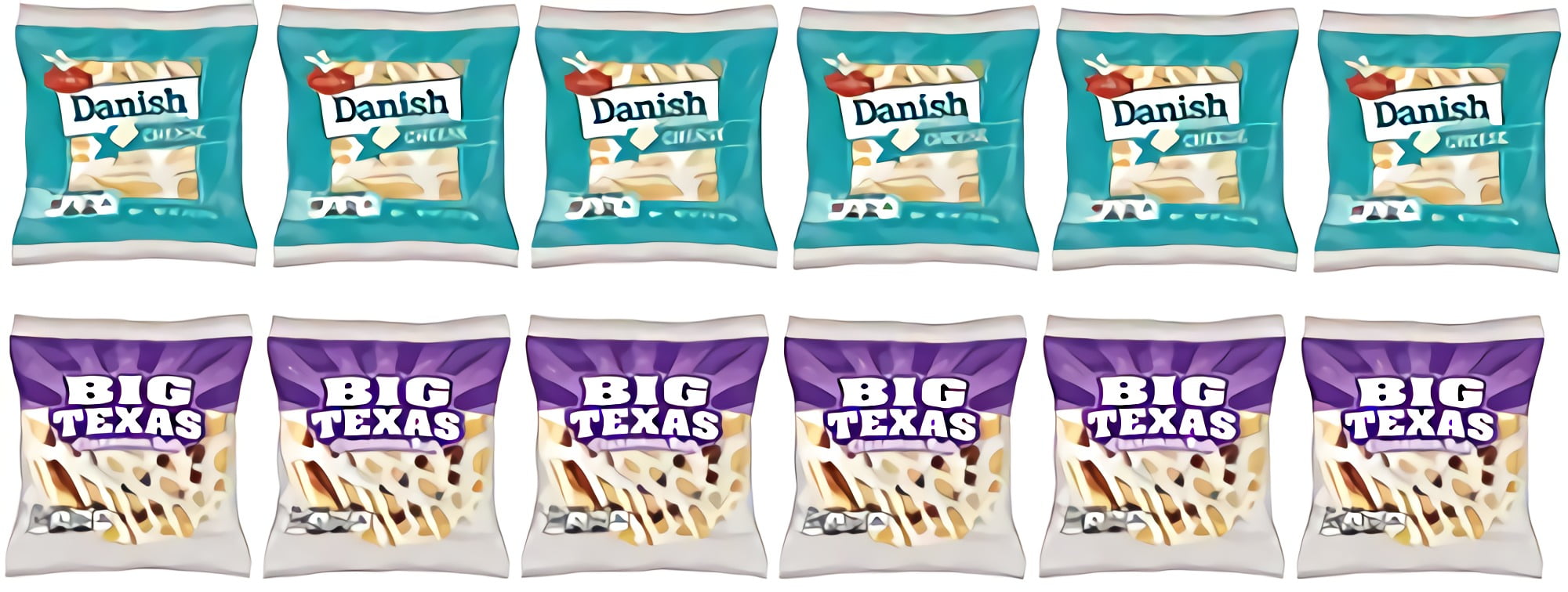 Cloverhill Big Texas Cinnamon Roll & Cheese Danish Combo | 12 Pack