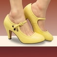 thumbnail image 4 of Chase & Chloe Mary Jane Shoes Women Oxford Pumps - Cute Low Kitten High Heels - Retro Vintage Shoes for Women 1950s Mary Janes Round Toe Shoe with Ankle Strap - Women Dress Shoes, 4 of 6