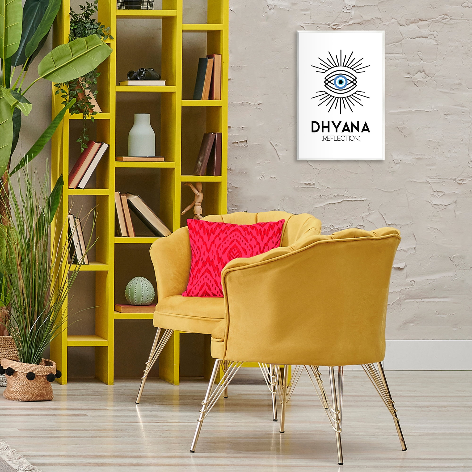 Stupell Industries Dhyana Reflection Eye Text & Numbers Painting Unframed Art Print Wall Art, 13 x 19