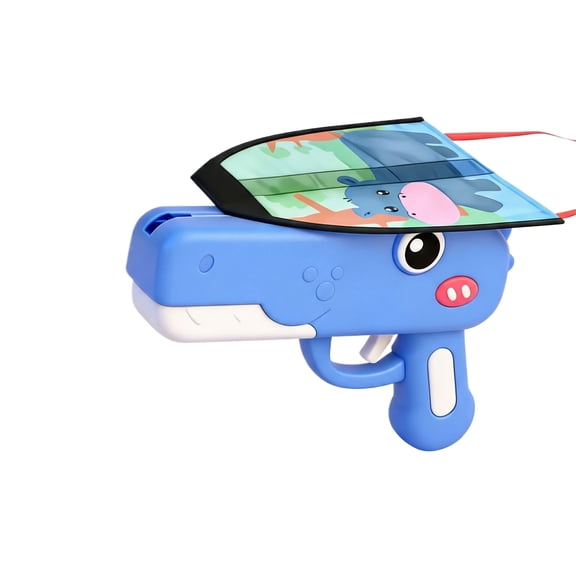 Dinosaur Kite Launcher Toys, Glider Catapult Plane, Outdoor Flying Toy for Kids, Birthday Gifts, B-Day Party Supplies,Blue