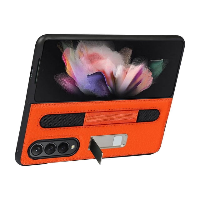 Sidaley Estuche para teléfono compatible con Z Fold 3 5G Estuche con portalápices Funda de cuero antideslizante a prueba de golpes para Electrónica Numero 5