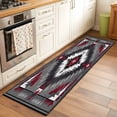thumbnail image 2 of 2'x6' Rug Runners for Hallways Kitchen, Boho Red Grey Non Slip Entryway Beside Floor Carpet Runner, Geometric Southwestern Retro Ethnic Washable Laundry Room Bedroom Throw Rugs Mat for Family Pet, 2 of 8
