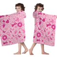 thumbnail image 4 of Pink Breast Cancer Hooded Bath Towel，50"x30" for Ages 3 To 12 Kids, Quick Dry Lightweight Soft Microfiber Hood Beach Towel Cover Up for Kids, 4 of 7